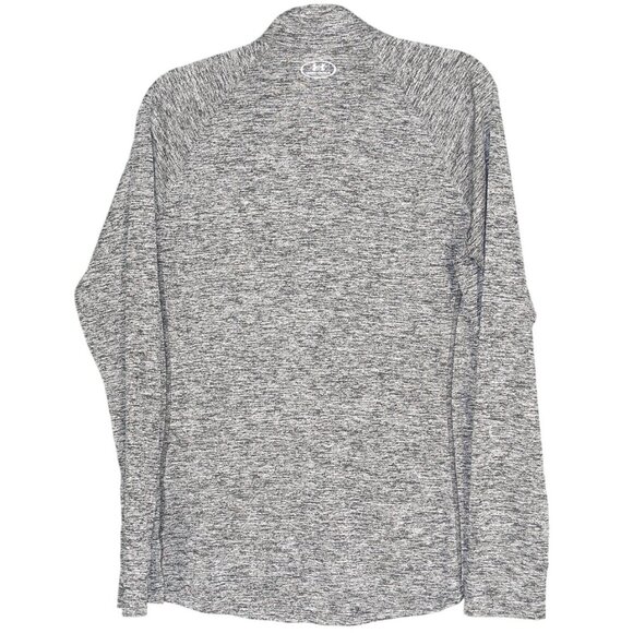Under Armour Heat Gear Speckled Gray Half Zip Long Sleeve Athletic Pullover Top - Picture 4 of 5